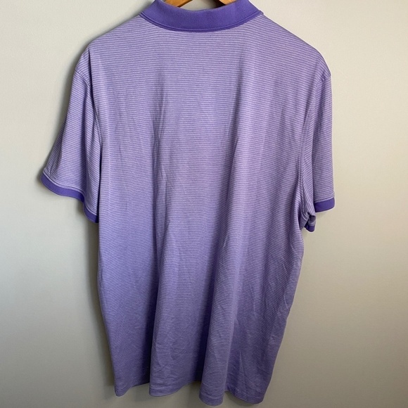 Calvin Klein Men's Purple Horizontal Stripe Short Sleeve Polo Shirt Size XXL - Picture 6 of 12